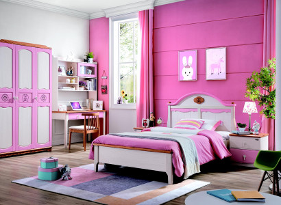 Modern Schrank Kommode Tisch Holz 5tlg. Schlafzimmer Jugend Kinder Zimmer Set